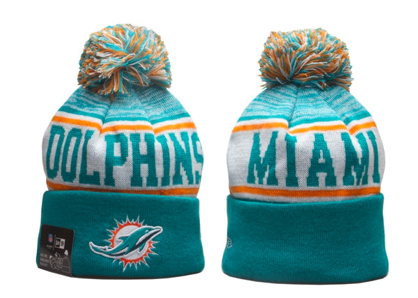 Miami Dolphins Pom Knit Beanie #2