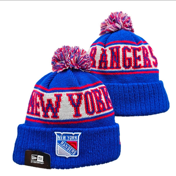 New York Rangers Pom Knit Beanie #2