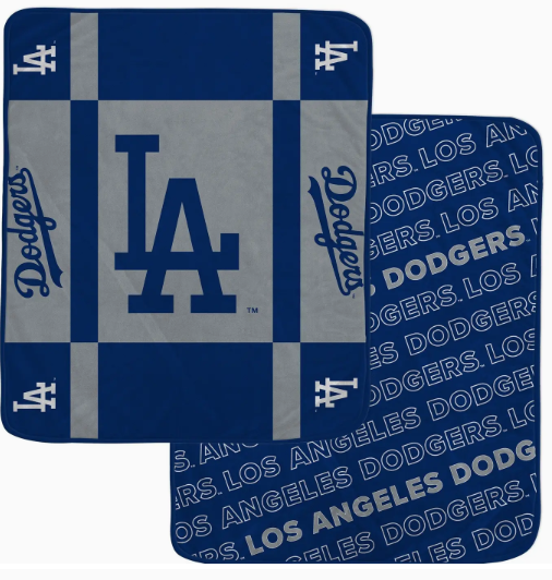Los Angeles Dodgers Reverse Block Double Sided 60x70 Ultra Cozy Blanket