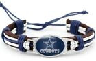 Dallas Cowboys Leather Twist Unisex Bracelet Blue