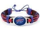 Buffalo Bills Leather Twist Unisex Bracelet Blue