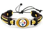 Pittsburgh Steelers Leather Twist Unisex Bracelet Yellow
