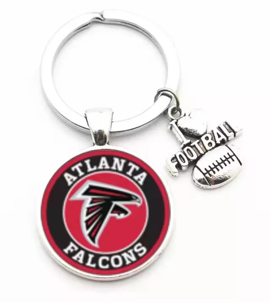 Atlanta Falcons Pendant w/Love Football Charm Acrylic/Key Chain