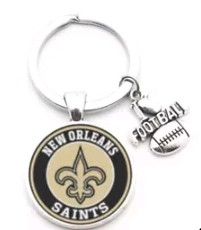 New Orleans Saints Pendant w/Love Football Charm Acrylic/Key Chain