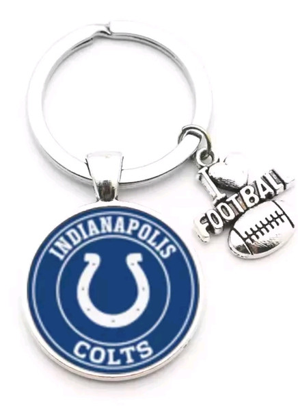 Indianapolis Colts Pendant w/Love Football Charm Acrylic/Key Chain