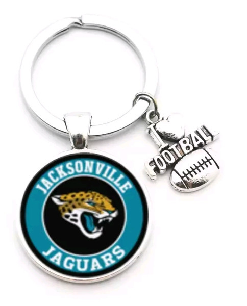 Jacksonville Jaguars Pendant w/Love Football Charm Acrylic/Key Chain