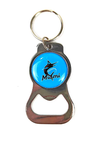 Miami Marlins Bottle Opener Key Chain - Metal Finish