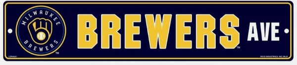 Milwaukee Brewers Team Color Street Sign Décor 5"x 24"