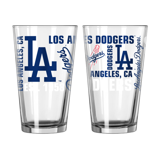 Los Angeles Dodgers 16oz Blue Logo Pint Glass (1 Glass)