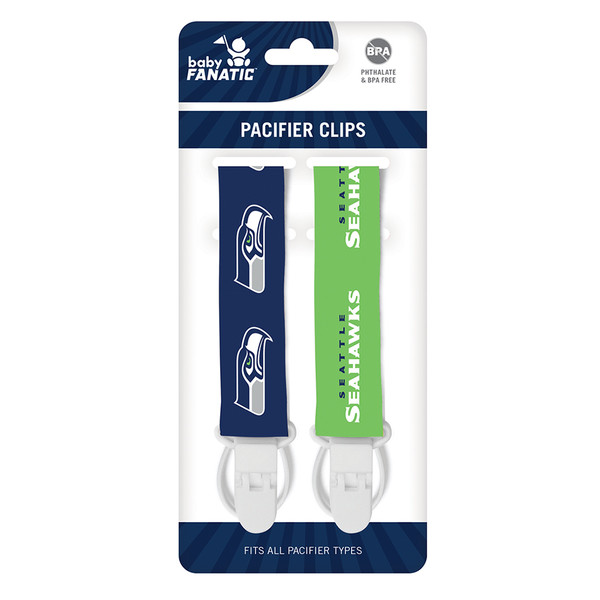 Seattle Seahawks Saints Pacifier Clip 2-Pack