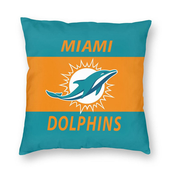 Miami Dolphins 2pc 18" x 18" Pillow Case Covers (Printed 1 Side)