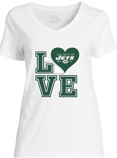 New York Jets Women's Love V-Neck Tee Short Sleeves