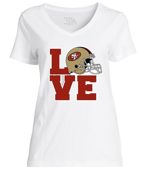 San Francisco 49ers Women's Love V-Neck Tee Short Sleeves
