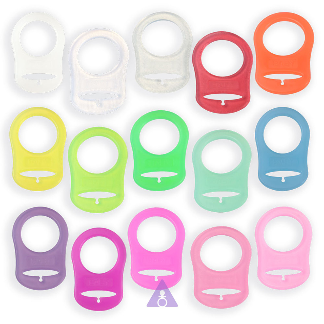 MAM Rings - 25 Silicone Water Bottle Holder/Drink Charms/Pacifier Clips  Adapters