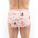 Back-view of modeled Princess adult training pants.