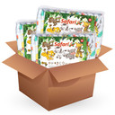 Box with three bags of Safari diapers.
