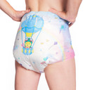 Back-view of modeled Daydreamer Adult Diaper.