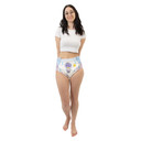 Female model wearing Daydreamer Adult Diaper, front-view.