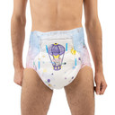 Modeled Adult Diaper, front-view.