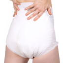 Modeled back-view of BeDry Premium Briefs.