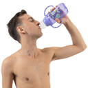 Male model drinking from Easy Grip bottle.