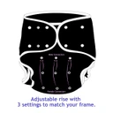 Diaper wrap connector guide.