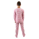 Adult Footed Jammies on male model, back-view.