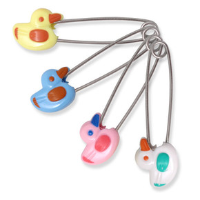 Jumbo Duck Steel Locking Diaper Pins - 4 Jumbo Duck Steel Locking Diaper Pins - 4