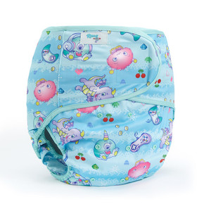 Monsters diaper wrap, front-view.