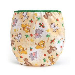 Adult diaper Safari wrap, back-view.