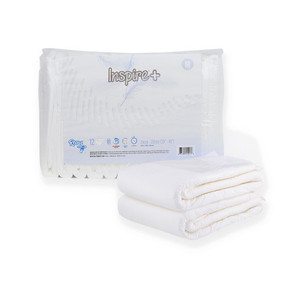Inspire+ briefs bag with 2 diapers stacked.