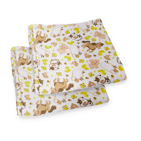 Adult Jumbo Barnyard Muslin Gauze Flat Diaper - 2 Adult Jumbo Barnyard Muslin Gauze Flat Diaper - 2
