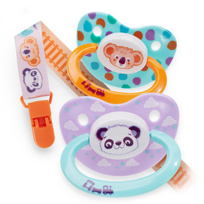 Critter Caboose Pacifier Set Critter Caboose Pacifier Set