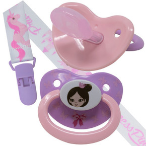 Princess Pink 2 Pacifier Set