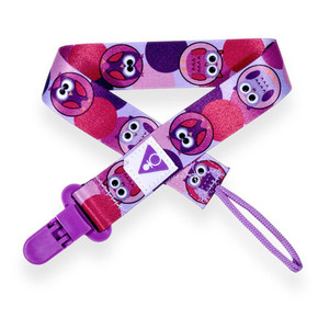 Adult Pacifier Clip - Purple Owls Adult Pacifier Clip - Purple Owls