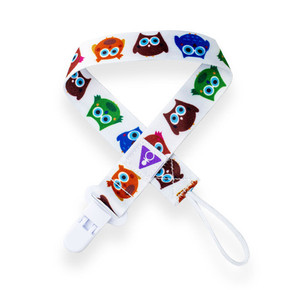 Adult Pacifier Clip - Colourful Owls Adult Pacifier Clip - Colourful Owls