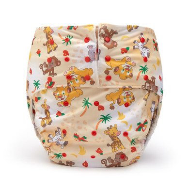 Safari adult pocket diaper, front-view.