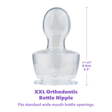 Size of orthodontic bottle nipple.