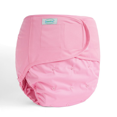 Pink diaper cover wrap, front-view.