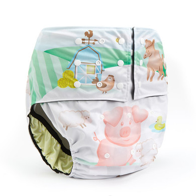 Barnyard pocket diaper, front-view.
