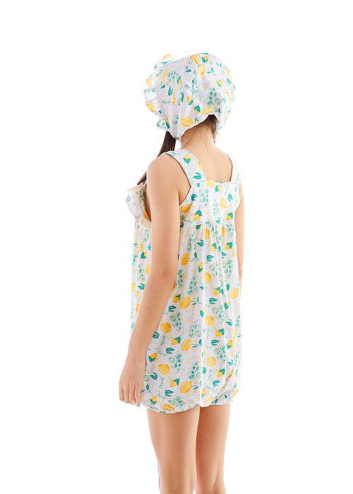 Lemon Romper w/ Bonnet