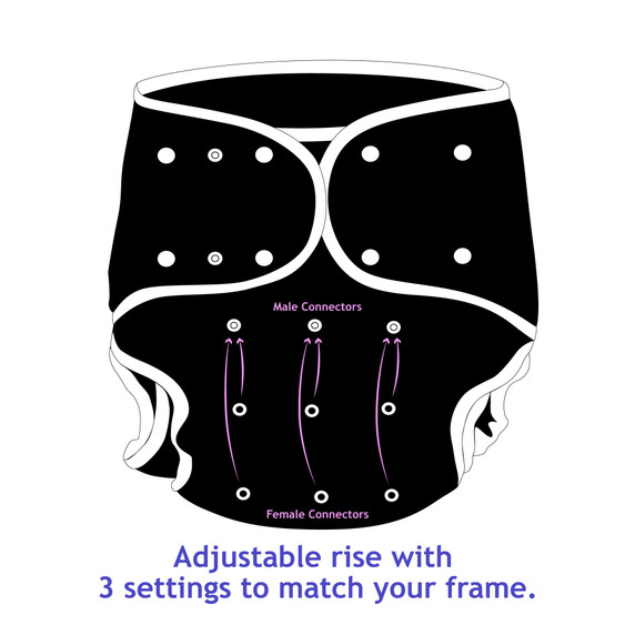 Diaper wrap connector guide.