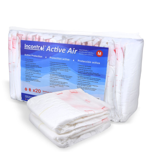 Incontrol Active Air - Adult breathable incontinence briefs - Old packaging.