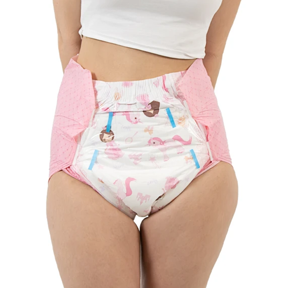 Modeled front-view of Princess Pink diaper.
