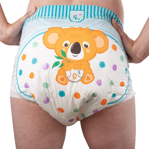 Back imagery of medium critter caboose diaper.