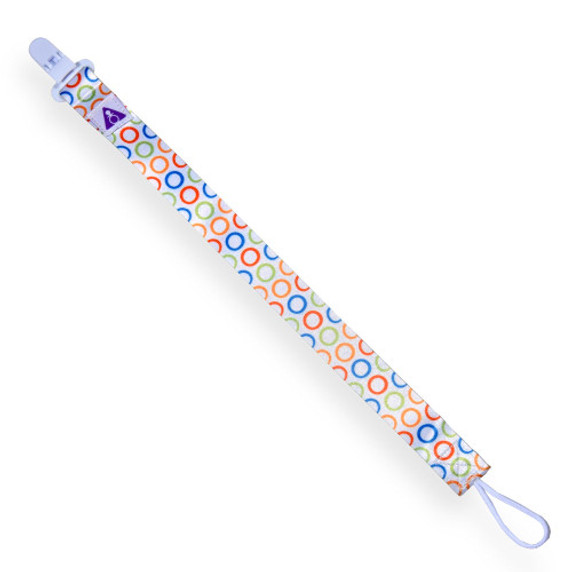Adult Pacifier Clip - Primary Circles