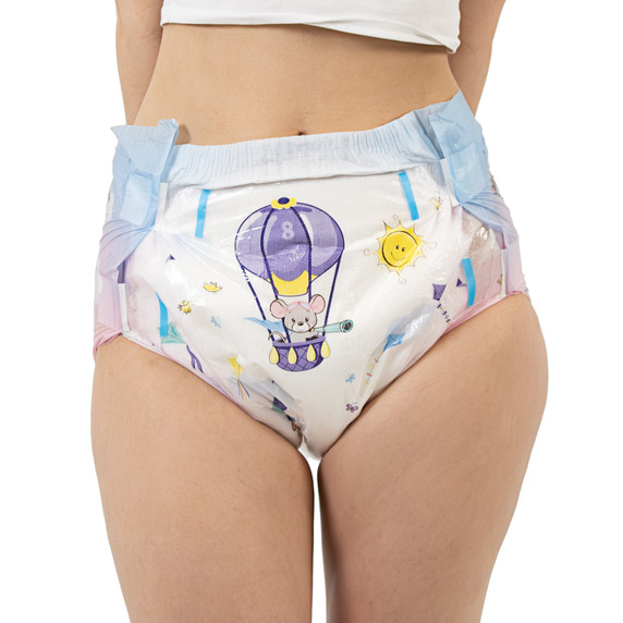 Modeled Daydreamer Diaper, front-view.