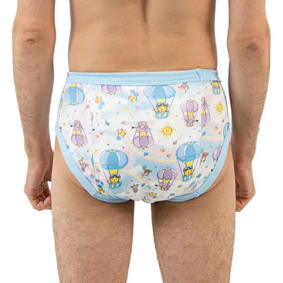 Modeled adult training pants, back-view.