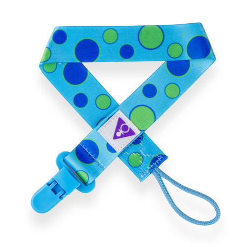 Blue & Green Circles Pacifier Clip.