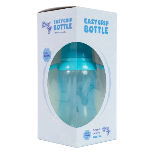 Blue Easy Grip bottle in box.